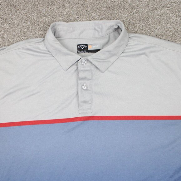 Callaway Opti-Dri Polo Shirt Mens XL Blue/Gray Polyester Stretch S/S Pullover - Picture 5 of 13